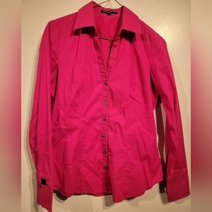 Hot pink Express button down